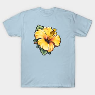 Yellow Hibiscus Flower T-Shirt